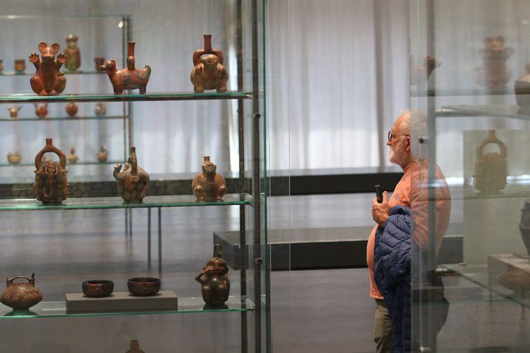 São Paulo (SP), 30/06/2023 - Mostra Comodato MASP Landmann — cerâmicas e metais pré-colombianos, com curadoria de Marcia Arcuri e Leandro Muniz, no Museu de Arte de São Paulo Assis Chateaubriand - MASP. Foto: Rovena Rosa/Agência Brasil